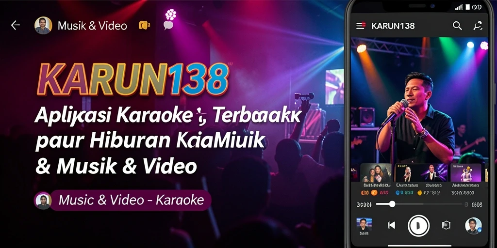 Antarmuka aplikasi KARUN138 menampilkan berbagai fitur karaoke yang menarik.