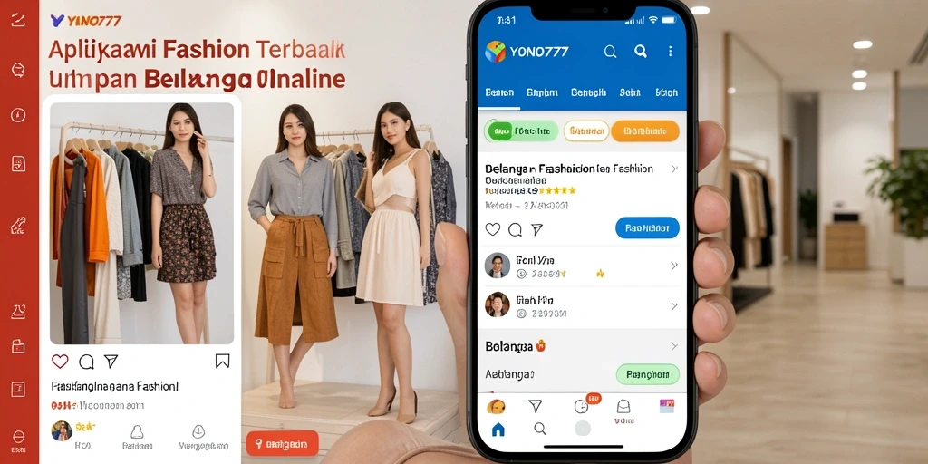 Tampilan antarmuka aplikasi YONO777 yang stylish untuk belanja fashion.