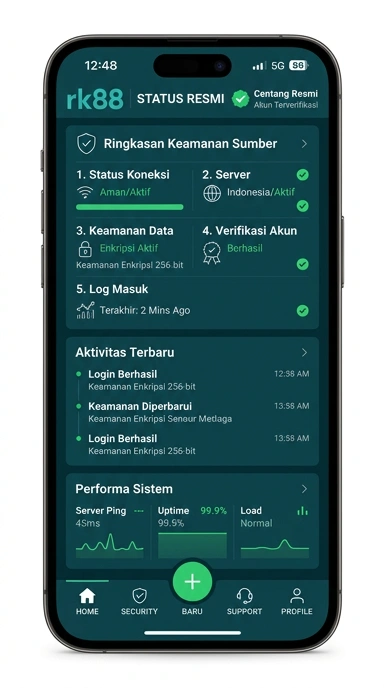 Tampilan kanal resmi rk88